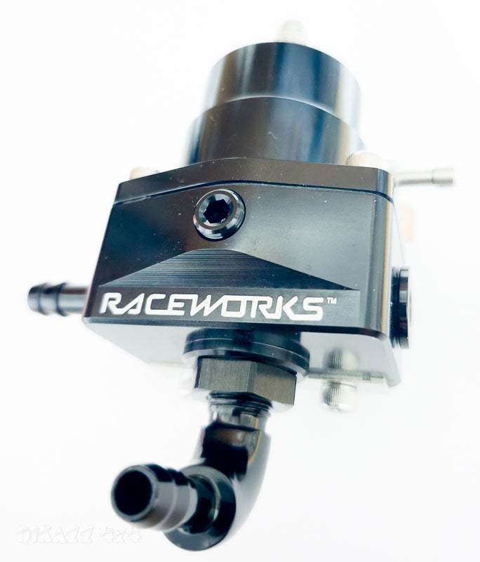 Raceworks Fuel Pressure Regulator 3 Port 40-75PSI (2.75-5.2Bar) suits M57N2 with fittings