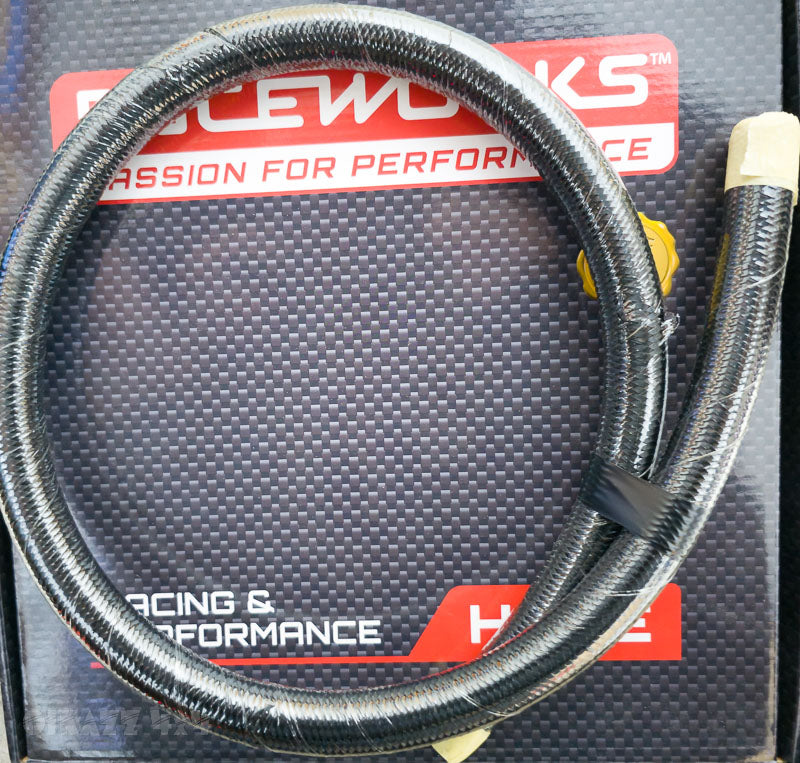 Raceworks AN-12 140 Series Black Braided Cutter Hose – 1m