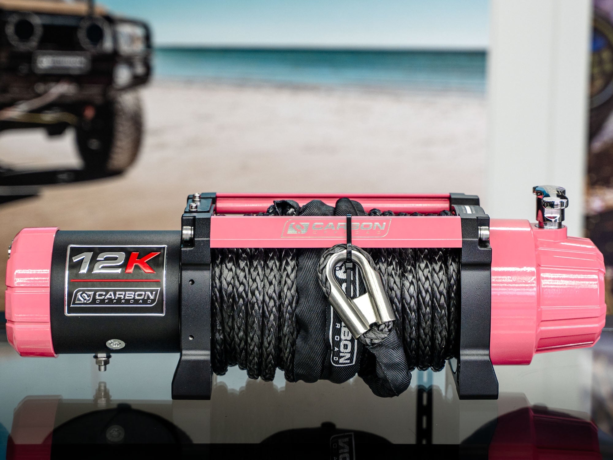 The Pink Carbon 12K - 12000lb Pink Winch With Pink Hook V3