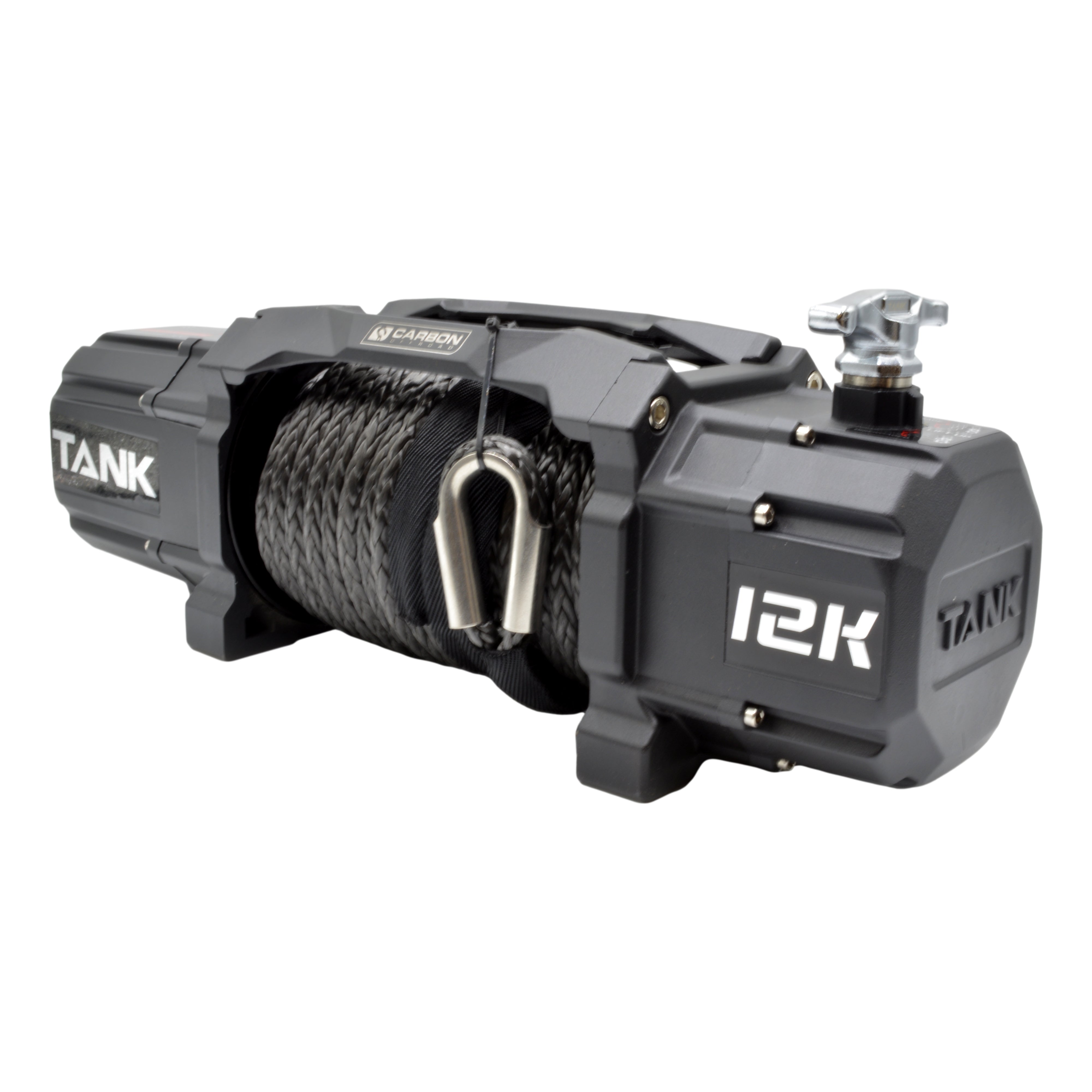 Carbon TANK - 12000lb Winch 12V No Hook | Carbon Offroad