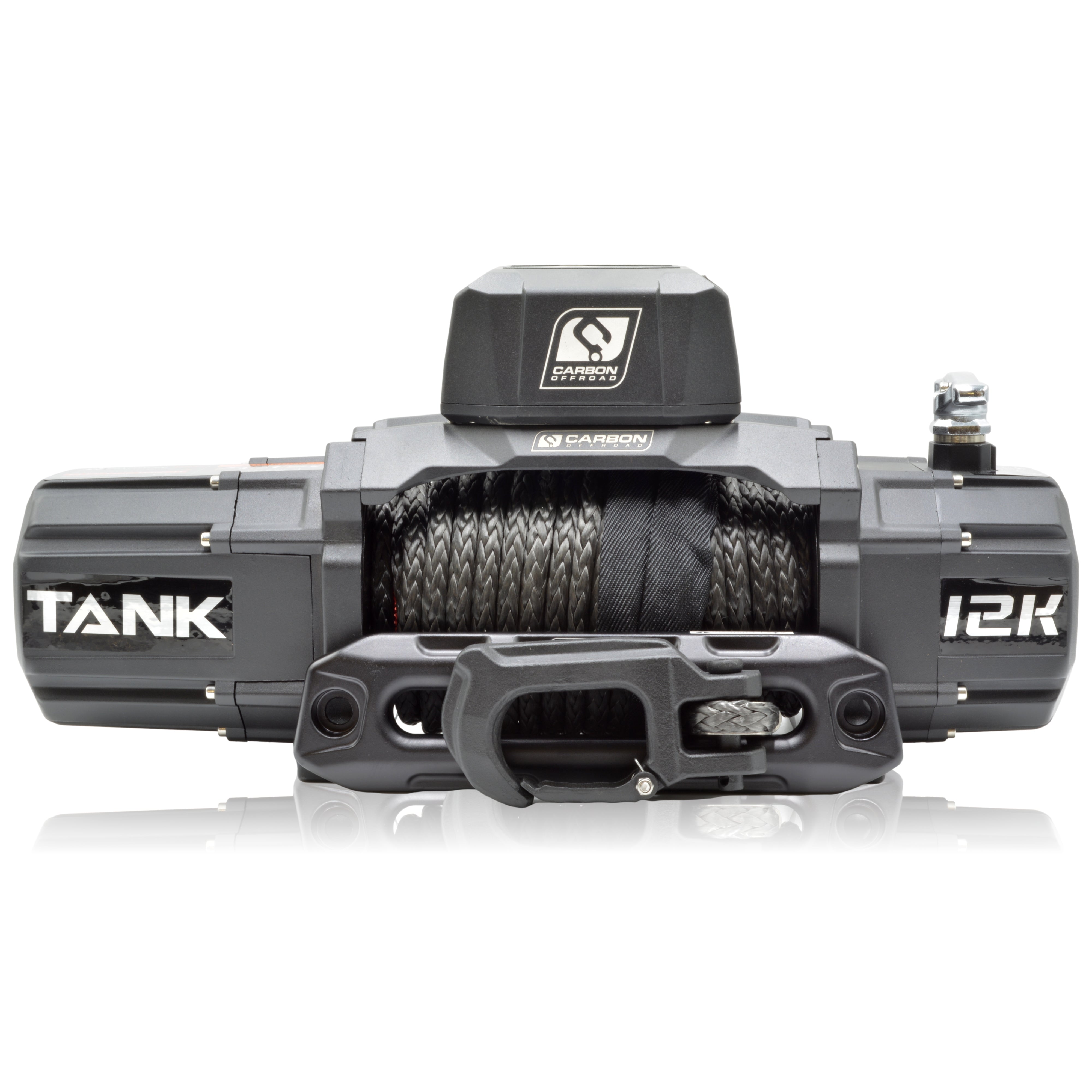 Carbon TANK - 12000lb Winch 12V No Hook | Carbon Offroad