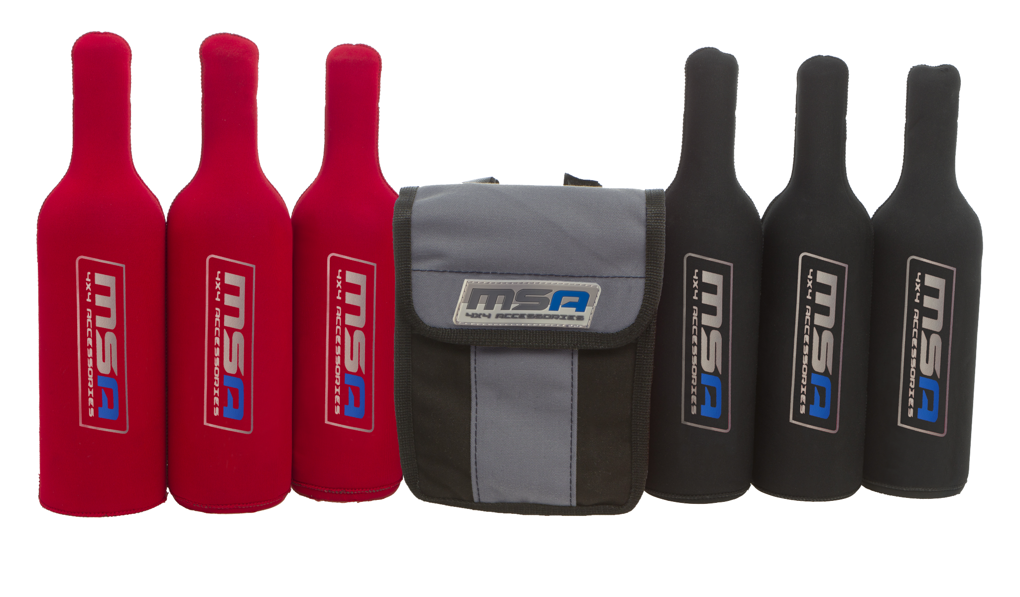 MSA 4x4 Wine Tubes X 6 (3 Red / 3 Black) Incl Canvas Bag