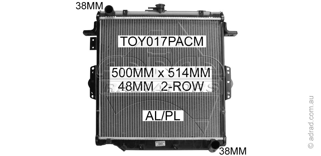 Adrad Alloy / Plastic Radiator for Toyota Landcruiser 79 Series Manual 01-07 HZJ - Suits Plastic Fan Shroud | Adrad