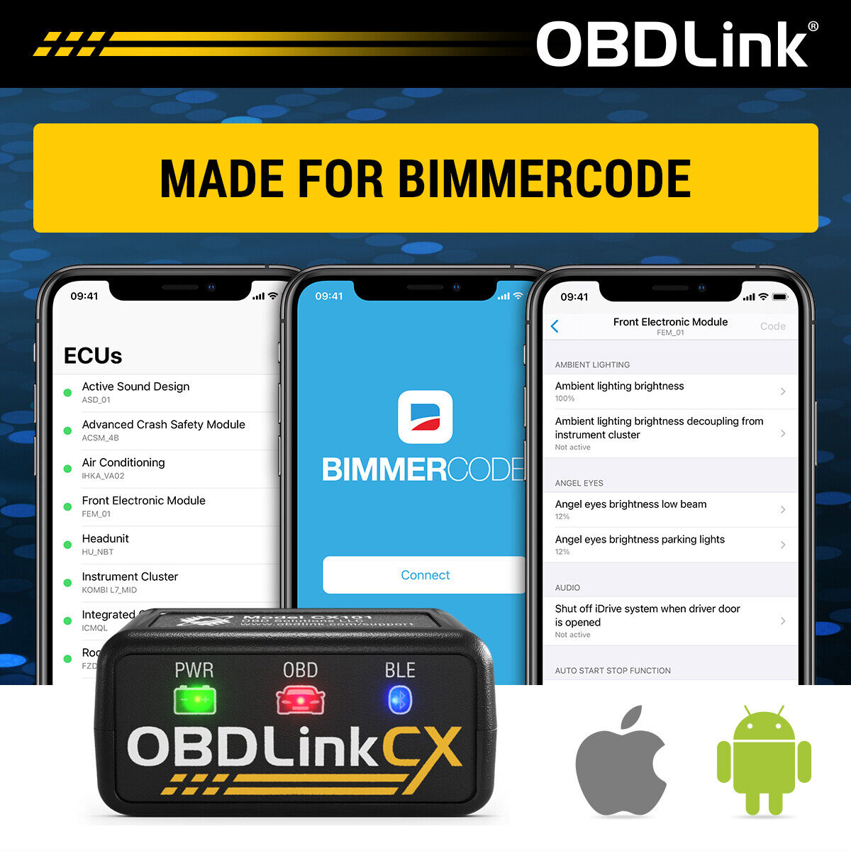 OBDLink CX Designed For Bimmercode Bluetooth 5.1 BLE OBD2 Adapter for BMW/Mini | QIKAZZ 4x4 & Camping