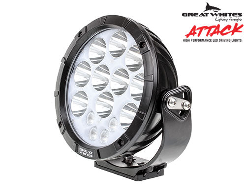 Great White Attack 220 Series Round LED Driving Light (Black) | Great White