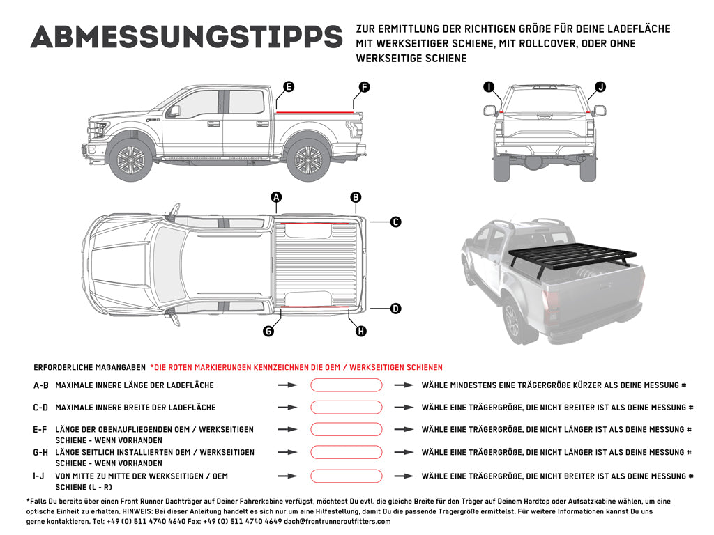 Ute Slimline II Load Bed Rack Kit / 1345(W) x 1560(L) - by Front Runner | Front Runner